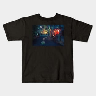 Neo Tokyo - Quiet street in Shinjuku Kids T-Shirt